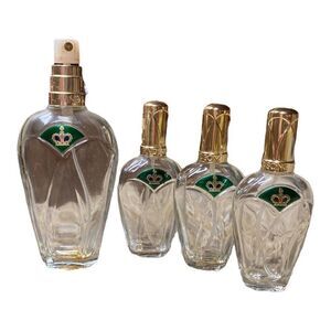 Set of 4 Vtg Green Wind Song by Prince Matchebelli Unboxed Empty Perfume Bottles